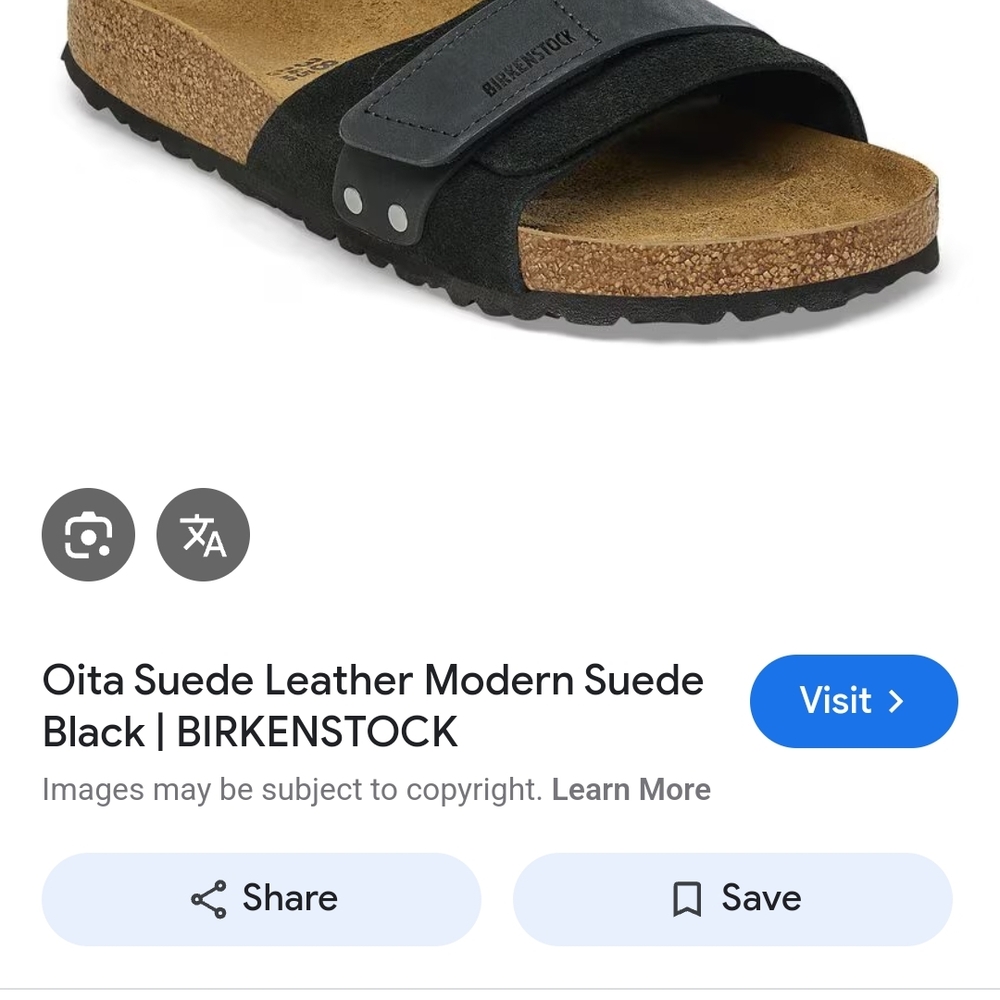 Birkenstock Oita Suede Leather Sandals - Black 38 Regular